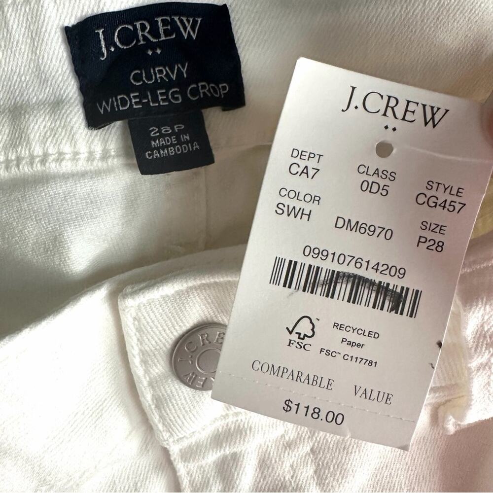 J Crew Petite Curvy Wide Leg Crop Jeans Size 28P - Picture 5 of 7